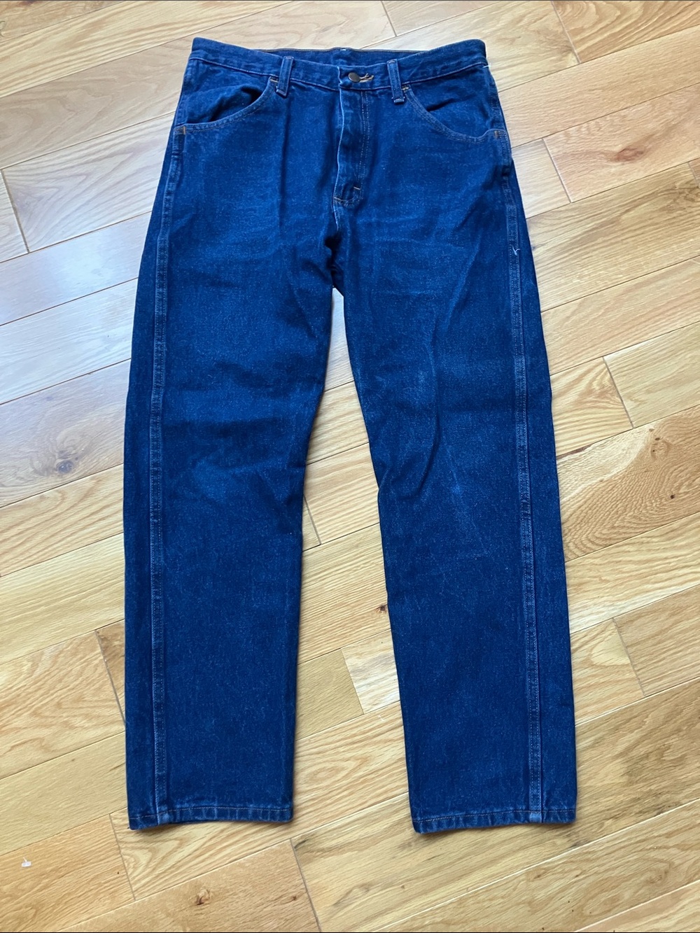 Rustler Men's Straight Jeans in Dark Blue Indigo 32x30
